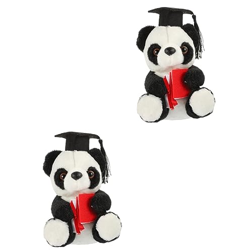 UPKOCH 2St Doktorhut Panda Tischdekoration Erinnerungsgeschenke Plüschtier Kinder Kuscheltier Gedenkgeschenke Spielzeuge schöne Abschlusspuppe Abschluss-Panda-Spielzeug Modellieren von UPKOCH