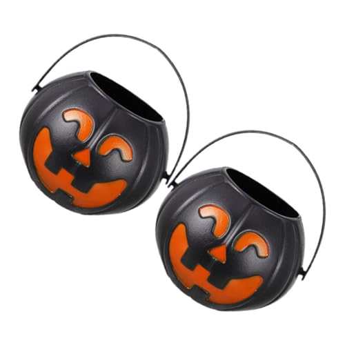 UPKOCH Dekoratives Halloween-kürbis-Eimer-Set 2 Schwarze Aufbewahrungsbehälter Für Süßigkeiten Leicht Zu Tragen von UPKOCH
