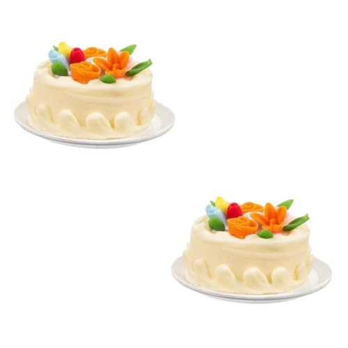 UPKOCH 2St Mini-Cupcakes lebensechtes Lebensmittelspielzeug Mini-Puppenhaus fotozubehör Fotografie zubehör Spielzeuge Ornament Puppenhauszubehör Requisiten für Mini-Kuchen Hochzeit Modell von UPKOCH