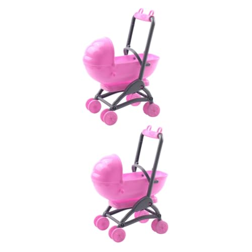 UPKOCH 2st Simulierter Kinderwagen Mini-puppenwagen Karikatur EL Abs Zubehörteil Babypuppen Für Mädchen Hut Antiquität Miniaturen Einkaufswagen Für Puppenpose Rosa Plastik Pala Einkaufen von UPKOCH