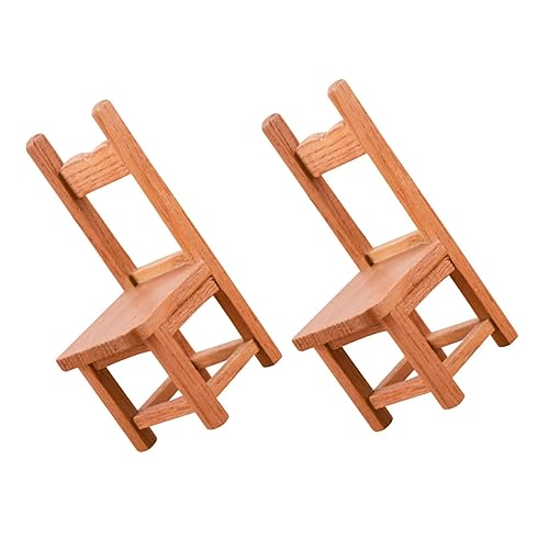 UPKOCH 2St Stuhl Miniaturstühle basteln Mini-Spielhausmöbel Holzdekor Ornament Puppenhaus aus Holz Miniatur-Hausdekor Modelle von Holzstühlen hölzern schmücken Kunsthandwerk Dekorationen von UPKOCH