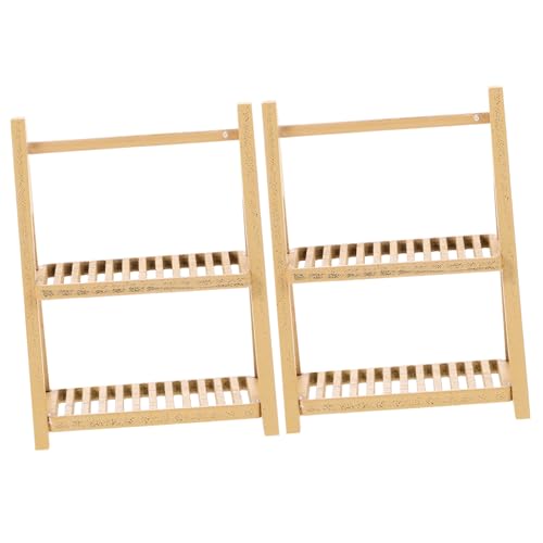 UPKOCH 2St für kinderspielzeug spielsachen kundengeschenke Weihnachten wheinatsgeschenke Miniaturmöbel Puppenhaus-Miniatur Puppenstuben-Brotregal Puppenmöbel Holz von UPKOCH
