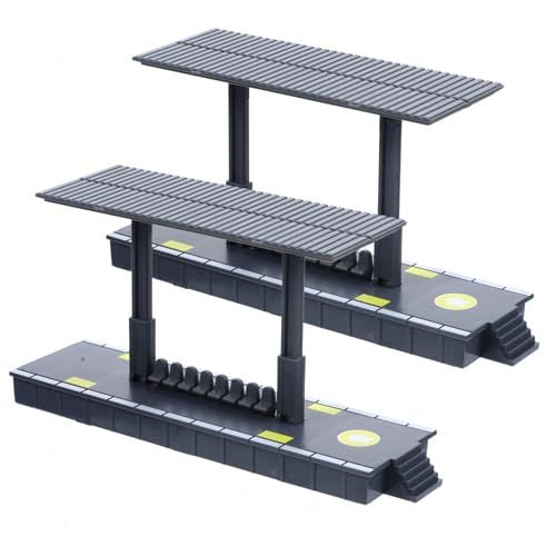 UPKOCH 2Stücke Bahnsteig Modell Spielzeugzug Plattform Zubehör für Kreative Szenen für Modelleisenbahn und Holzeisenbahn Sicher und Langlebig aus Hochwertigem von UPKOCH