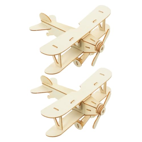 UPKOCH 2Stücke DIY Holzflugzeug Modell Set Kinderfreundliches Bausatz Kreativität Für Gemeinsames Und Künstlerische Entwicklung von UPKOCH
