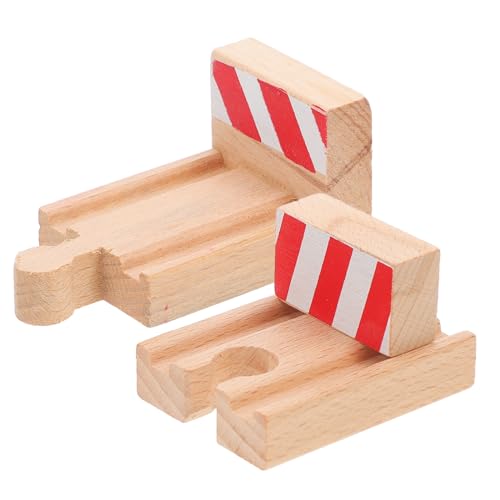 UPKOCH Holzeisenbahn Gleisstücke 2 Stück Eisenbahnszenengleise für Kinder Sicher und Kreativ Kompatibel mit Holzspielzeug von UPKOCH