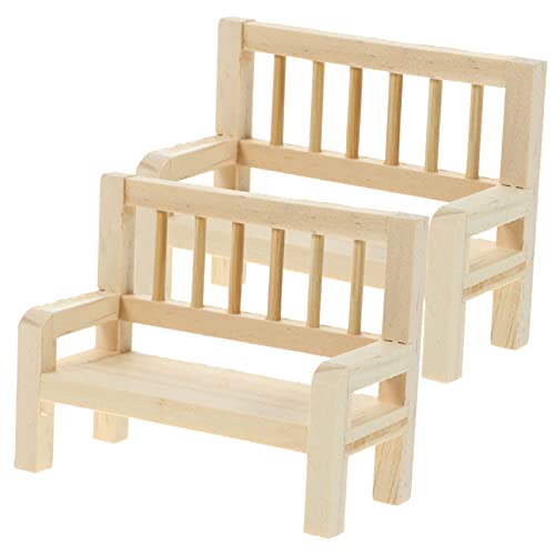 UPKOCH 2stücke Miniatur Holzbank Miniature Möbel Für Mit Natürlicher Als Dekoration Für Mini-häuser Und Kreative Bastelprojekte von UPKOCH