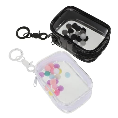 UPKOCH 2stücke Transparente Mini Puppentasche Mit Pompon Und Schlüsselanhänger Hochwertiger Aufbewahrungsbeutel Für Sammlungsfiguren Für Mini-Dolls Und Figuren von UPKOCH
