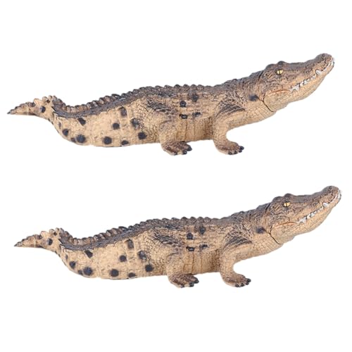UPKOCH 2 Stücke Realistisches Simulationsmodell Alligator Tiermodell für Kinderzimmer Dekoration und Pädagogisches Spielzeug von UPKOCH