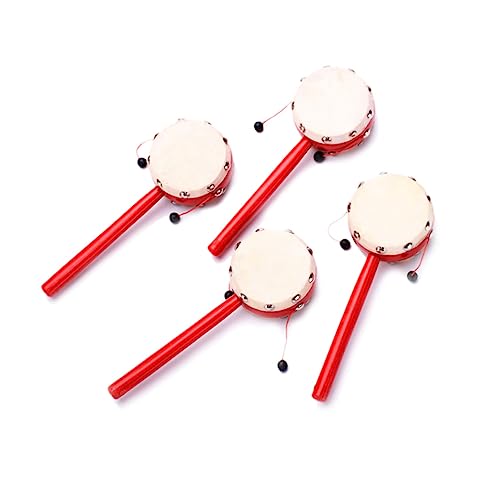 UPKOCH 2Stücke Schafsfell Trommelrassel mit Holzgriff Traditionelles Chinesisches Musikinstrument für Junge Mädchen Frühe Bildungsspielzeug für Kleine Musiker von UPKOCH
