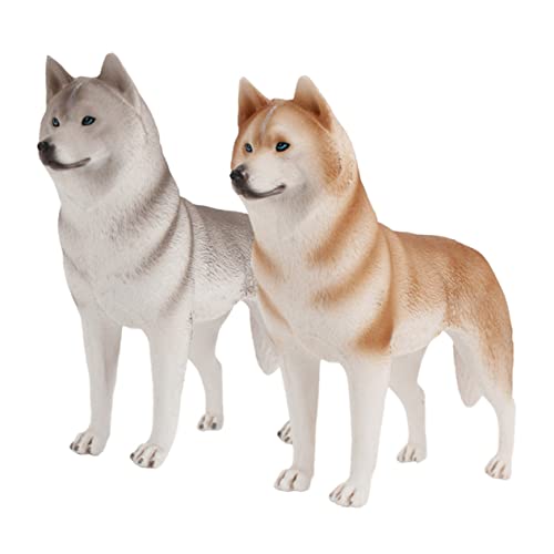UPKOCH 2Stücke Simulierte Hundedekoration Falscher Husky Hund Modell Ornament Für Zuhause Realistische Tischdeko Für Hundeliebhaber Und Haustierfreunde von UPKOCH