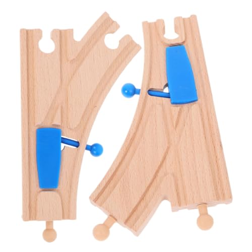 UPKOCH 2Stücke Teiliges Holzgleis Set Für Eisenbahnen Gebogene Gleise Für Kleinkinder Kompatibel Mit Führenden Marken Fördert Kreativität Und Kognitive Entwicklung Sicheres Aus Holz von UPKOCH