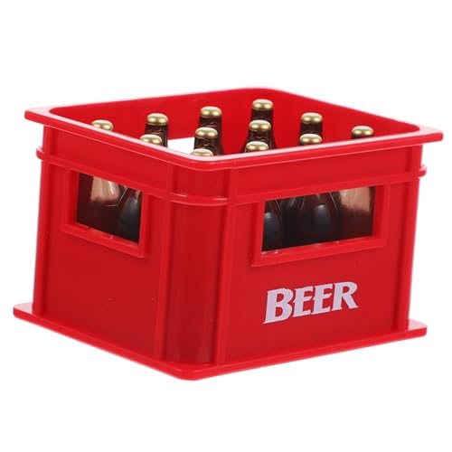 UPKOCH 2er-Box Mini-bierimitat Rollenspiele Die Kleinsten Haushaltsgeräte Der Welt Mini-hausbierkasten Kleine Schnapsflaschen Mini-Bier Mit Korb Bierkrüge Bierflasche Harz Rot Kuchen Baby von UPKOCH