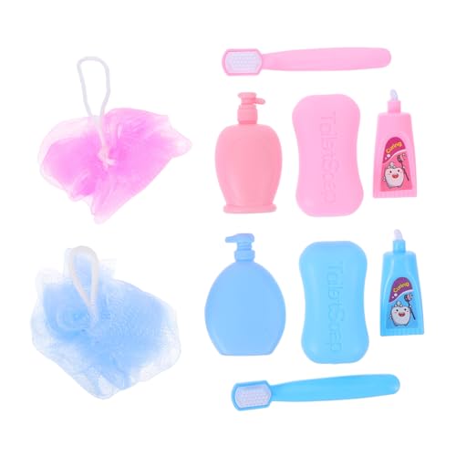 UPKOCH 18 Zoll Puppe Miniatur Badezimmer Set Zahnbürste Mini Zahnpasta Tiny Toilette Zubehör Kit von UPKOCH