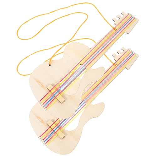 UPKOCH 2st Holzgitarre Kinderspielzeug DIY-Gitarre- -Ornament Malen DIY Gitarrenspielzeug Basteln Von Spielzeuggitarren Aus Holz Holzhandwerk Unvollendet Hölzern von UPKOCH