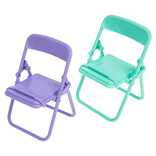 UPKOCH 2St Klappstuhl Schreibtischständer für Smartphones Puppenhausstuhl Portable Chair Kinder bastelset Stühle Spielzeuge Miniaturmöbel Mini-Stuhl eben Spielzeugzimmer Modell Zubehör von UPKOCH