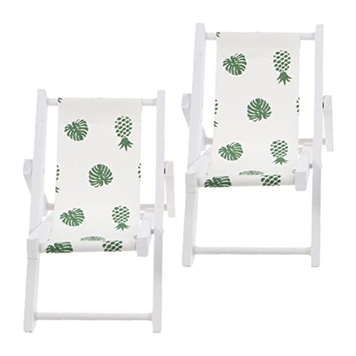 UPKOCH 2st Puppenhaus-Modell Strandkörbe Für Erwachsene Miniaturstühle Strandstuhl Stranddecke Wohnkultur Mini-stühle Zum Basteln Mini-Stuhl Mini-hausverzierung Mini-strandkorb Holz Green von UPKOCH