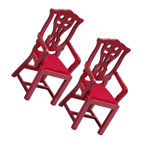 UPKOCH 2st Puppenstubenstuhl Puppenstubenstühle Miniaturmöbel Puppenhausspielzeug Puppenhausmöbel Zubehör Für Puppenhäuser Puppenmöbel Puppenstuhl Puppenstubenmöbel Holz von UPKOCH