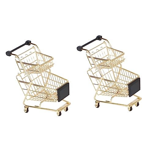 UPKOCH 2st Trolley-Spielzeug Für Kinder Spielzeuge Schubkarre Kindertrolley Spielwagen Vortäuschen Mini-einkaufswagen Trolley-spielset Rollenspielwagen Vorgeben Schreibtisch von UPKOCH