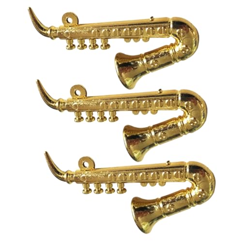 UPKOCH 3 STÜCKE Teiliges Mini Musikinstrument Saxophon Stil Detailgetreue Puppenhaus Dekoration Leichtes Kunststoffspielzeug für Kinderzimmer Sichere Instrumentenmodelle für von UPKOCH