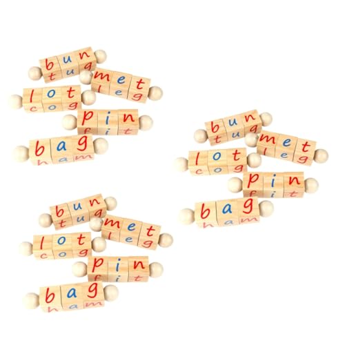 UPKOCH 3 Sätze Buchstaben Würfel Spielzeug Kinderspielzeug Spielzeug für Kinder Holzpuzzle für Kinder Puzzles aus Holz Spielset aus Holz Spielzeuge blockiert Spielzeug Holzspielzeug von UPKOCH