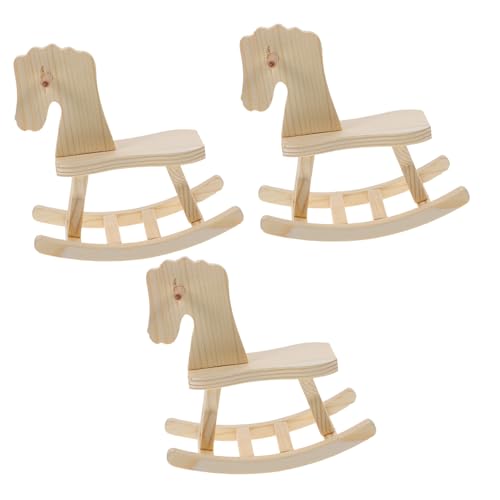 UPKOCH 3 Sätze DIY Spielzeug Holzpferd 3D-Modell Spielzeug Zusammenbauen Pferdefigur Pferdeskulpturen Schwedisch Spielzeug Für Jungen Schaukeln Rätsel Kind Trojanisches Pferd Schreibtisch von UPKOCH