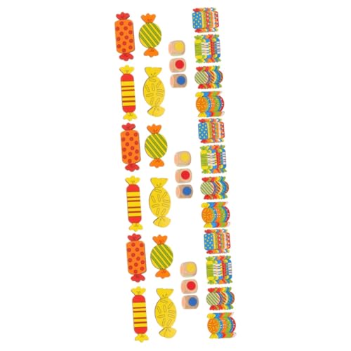 UPKOCH 3 Sätze Süßigkeiten Farbe Paarung Farbformerkennungsspielzeug Feinmotorikspielzeug Block-Puzzle Farbsortiertafel Montessori-Geschenk Karikatur Kind Hölzern Klassifizierungstafel von UPKOCH