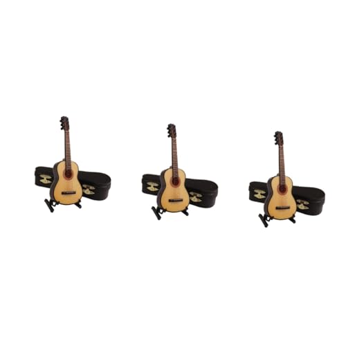 UPKOCH 3 Sätze Gitarrenmodell Miniaturen Gitarren-Miniatur bürodeko büro Dekoration Geschenk Spielzeuge Verzierung des Instrumentenmodells Gitarren-Desktop-Dekor Schreibtisch schmücken von UPKOCH