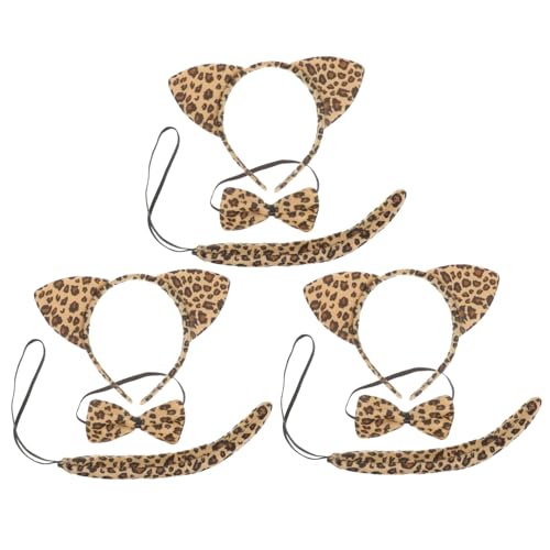 UPKOCH 3 Sätze Katzenohren Haarreif mit Leopardenmuster Schleife und Tierkostüm Zubehör für Bequemes Stoffmaterial für Cosplay Karneval Halloween und Themenpartys UPKOCH 3 Sätze Katzenohren Haarreif mit Leopardenmuster Schleife und Tierkostüm Zubehör für Bequemes Stoffmaterial für Cosplay Karneval Halloween und Themenpartys von UPKOCH