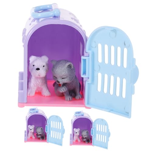 UPKOCH 3 Sätze Mini-Tierhaus für kinderspielzeug Simulation Haustierhaus lustige Children Toys raumdeko Miniaturschmuck Simulationskatzen-Hundemodell Plastik von UPKOCH