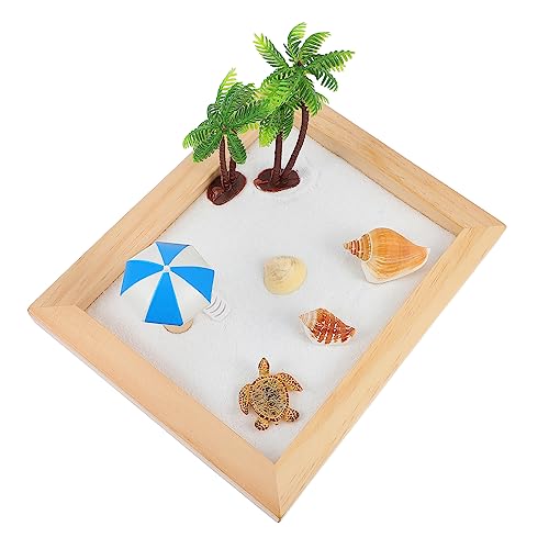 UPKOCH 3 Sätze Ocean Sand Tischdekoration Miniaturdekoration Miniaturbausätze Sandlandschaft Ozeanszenen-sandtisch Bürodekoration Desktop-dekor Sandspielzeug Hölzern Strand von UPKOCH