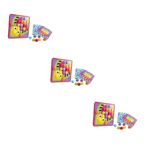 UPKOCH 3 Sätze Pegboard-Puzzle Lernspielzeug Für Kinder DIY-mosaik-Spielzeug Kinder Spielset Vorschulspielzeug Pilz Nagelpuzzle Kinderpuzzle Kinder Rätsel Spielzeuge Vorschule Knopf Karte von UPKOCH