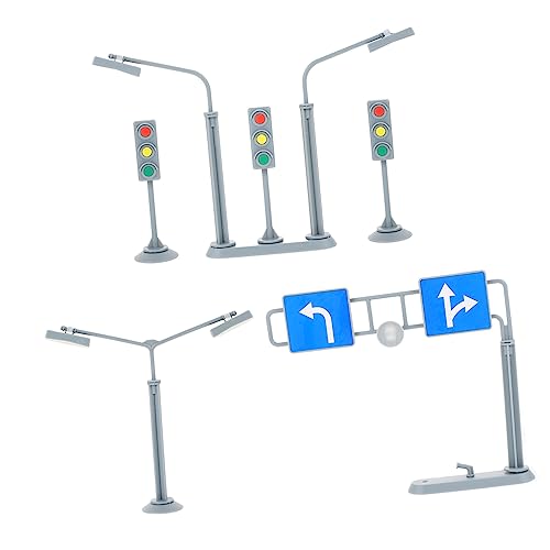UPKOCH 3 Sätze Verkehrszeichen Kunststoff DIY Modell Verkehrsschilder für Teiliges Verkehrsschild Fördert Kreatives Spiel und Motorische Fähigkeiten von UPKOCH