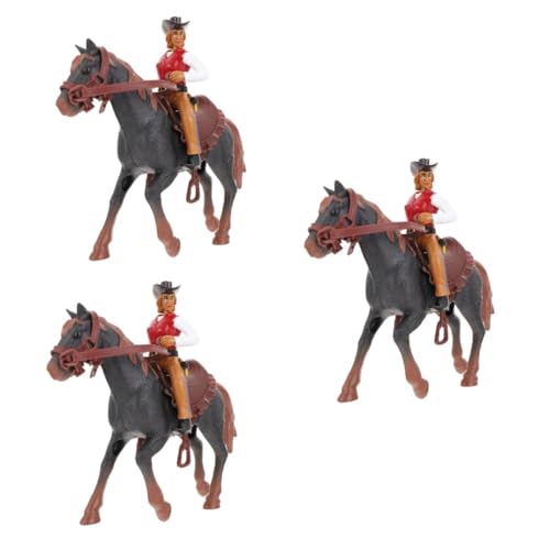 UPKOCH 3 Sätze Western-Cowboy-Modell Figuren Für Kinder Bauernfiguren Sandkasten Pferdefiguren Spielset Miniaturfiguren Spielzeuge Indische Figuren Wild-West-Figuren Abs Zubehör Haushalt von UPKOCH