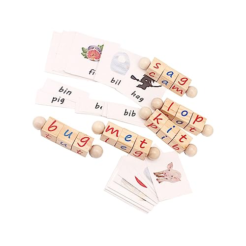 UPKOCH 3 Sätze Zauberwürfel des Alphabets Kinder entwicklung Kinder rätsel Kinderspielzeug Gehirnspielzeug Spielset aus Holz Spielzeuge Buchstaben-Baustein Puzzle-Spielzeug hölzern Blöcke von UPKOCH
