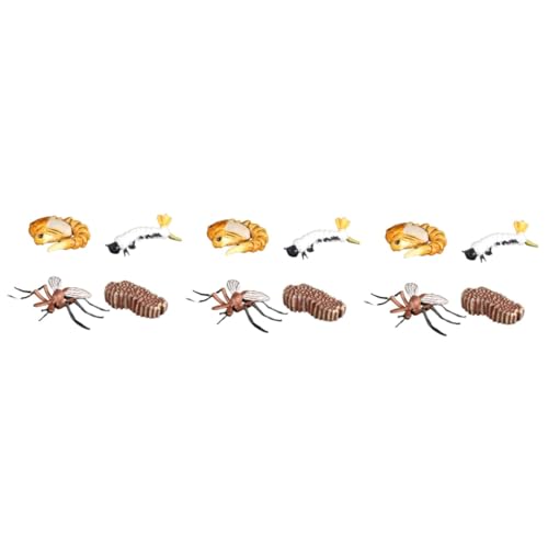 UPKOCH 3 Sätze Insektenfigurenmodell Modelle tortendeko Einschulung Moskito-Modell Lebenszyklus der Mücken Simulation Insektenmodell fest Kombination Kind von UPKOCH