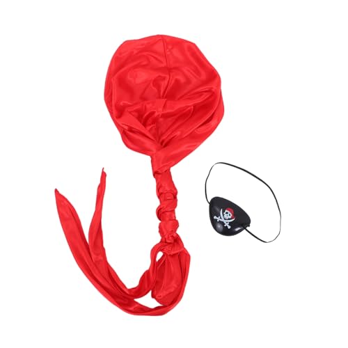 UPKOCH 3 Satz Teiliges Piratenkostüm Set mit Bandana Augenklappe und Piratenhut Leicht Hautfreundlich Detailreich für Halloween Karneval und Piratengeburtstag Party von UPKOCH