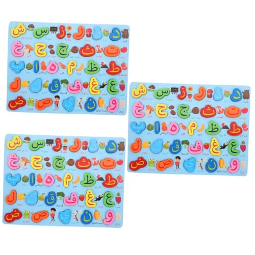 UPKOCH 3 Sets Arabisches Puzzle Kleinkind Puzzle Spielzeug Kinderspielzeug Babyspielzeug Alphabet Puzzle Kinder Puzzle Spielzeug Kleine Puzzles Für Kinder Alphabet Bodenpuzzle von UPKOCH