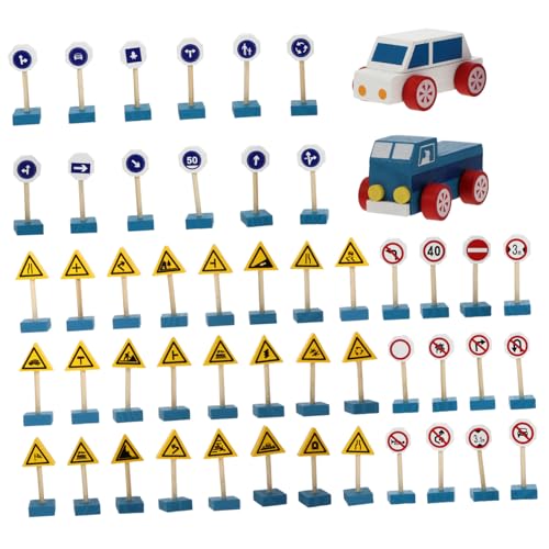 UPKOCH 3 Sätze Verkehrszeichen Spielzeug verkehrszeichen Kinder verkehrsschilder Kinder Spielzeug-Stoppschilder Holzschild Outdoor-Spielset Minispielzeug für Kinder Straßenschilder Puzzle von UPKOCH