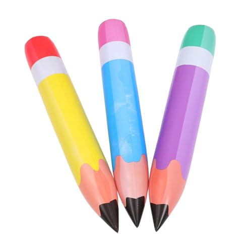 UPKOCH 3 Stück Aufblasbares Bleistiftspielzeug Großer Bleistift Zurück Hallo Jumbo-bleistifte Große Aufblasbare Bleistifte Requisiten Party Dekoration Vorschulkinder Student Schule Pvc von UPKOCH