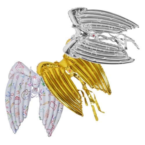 UPKOCH 3 Stück Ballon Mit Engelsflügeln Geburtstagsfeierdekorationen Luftballons Mädchenkostüm Flügelballon Partyballons Dekorationen Kinderpartyballons Kostümflügelballon Aluminiumfolie von UPKOCH