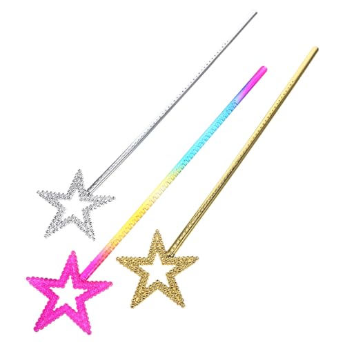 UPKOCH 3 Stück Engelsstab Kinderspielzeug Puppenhaus Mädchen Stern Fee Bekleidung Kleine Requisiten Kostüm Requisiten Cosplay Requisiten Kleid Zauberstäbe Für Kleine Zauberstäbe von UPKOCH
