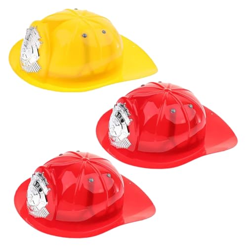 UPKOCH 3 Stück Feuerschutzhelm für feuerwehrhelm für Feuerwehrmann Verkleidung Feuerwehrmann Cosplay Hut Feuerwache-Spielset Schutzhelm für Kleinkinder Plastik von UPKOCH