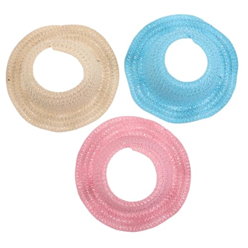 UPKOCH 3 Stück Geflochtener Strohhut Minimütze Stricken Strandhut Für Handwerk Mini Beach Eimer Hut Mini-puppenmütze Nettes Puppenkostümzubehör Puppe Sonnenhut Kleiner Sonnenhut Mini-Hut von UPKOCH