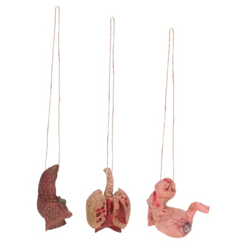 UPKOCH 3 Stück Halloween-simulations-orgel-anhänger Halloween Hängende Körperteile Simulierte Organbehänge Gruselige Kleiderbügel Gruselige Anhänger Halloween-Requisiten Emulsion von UPKOCH