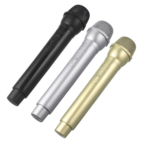 UPKOCH 3 Stück Kunststoff Fake Mikrofon Woody Party Mikrofon Requisite Mikrofon Headset Kostüm Vorgeben Silber Mikrofone Zum Singen Spielmikrofon Simulieren Karaoke Spielzeit von UPKOCH
