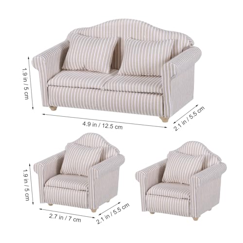 UPKOCH 3 Stück Maßstab Wohnzimmermöbel Realistische Couchmodelle in Modischen Farben Langlebig und Detailreich für Puppenstuben Dekoration und Kinderspielzeug von UPKOCH