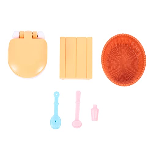UPKOCH 3 Stück Mini Badezimmermöbel Set aus Holz Teiliges Miniaturmöbel für Puppenhaus Zubehör für Kreatives Rollenspiel und Dekoration und Weihnachten von UPKOCH