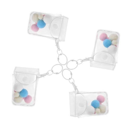 UPKOCH 3 Stück Mini PVC Sammelfiguren Aufbewahrungstaschen Transparent Tragbar Schutzbeutel mit Schlüsselanhänger für Sammler von UPKOCH