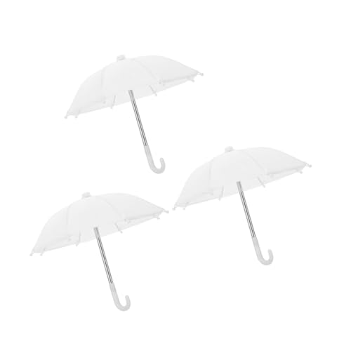 UPKOCH 3 Stück Miniatur Regenschirm für Puppenhäuser Weiß Zubehör für Kreative Mädchen Stabil und Sicher für DIY Projekte und Lebendige Spielwelten von UPKOCH