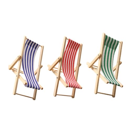 UPKOCH 3stücke Miniatur-strandstuhl Aus Holz Für Puppenhäuser Klappbarer Stuhl Für Gartenmöbel-setups Kleiner Simulationsstuhl Mit Detailliertem Design Für Strand-Dekorationen Im von UPKOCH